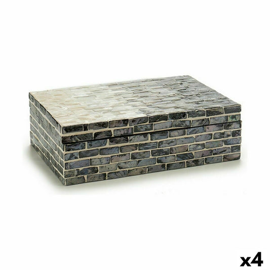 Koristerasia 4 kpl harmaa helmiäinen - lastulevy, 1,25 l, 15,2 x 7,2 x 25 cm