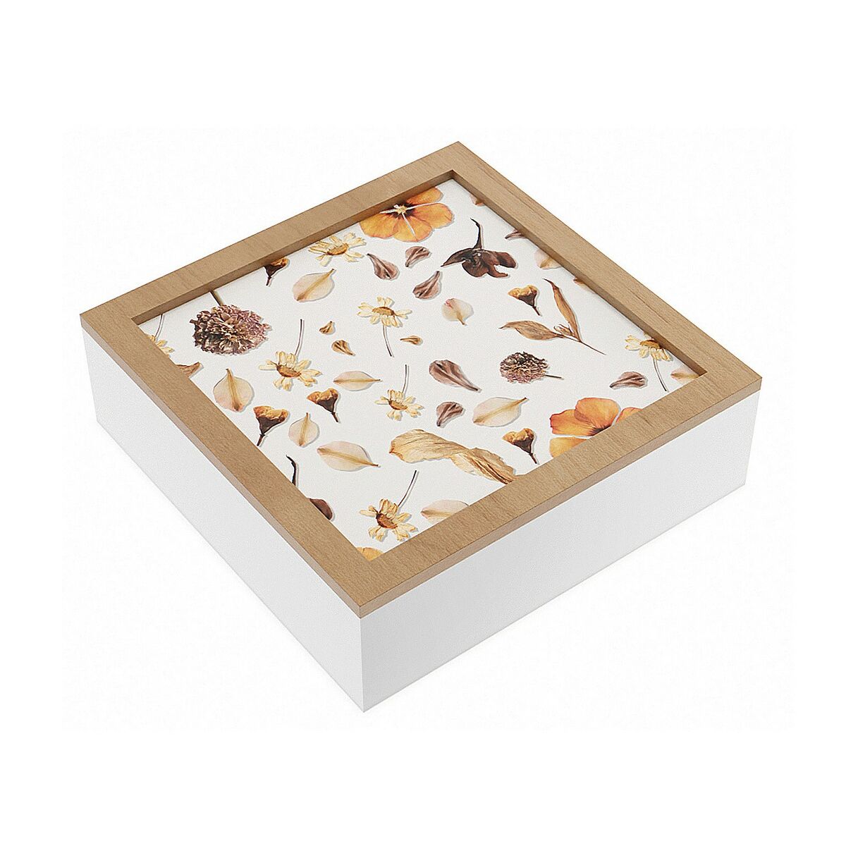 Koristerasia MDF terälehdet, puukehys & valkoinen 24×7×24 cm säilytyslaatikko