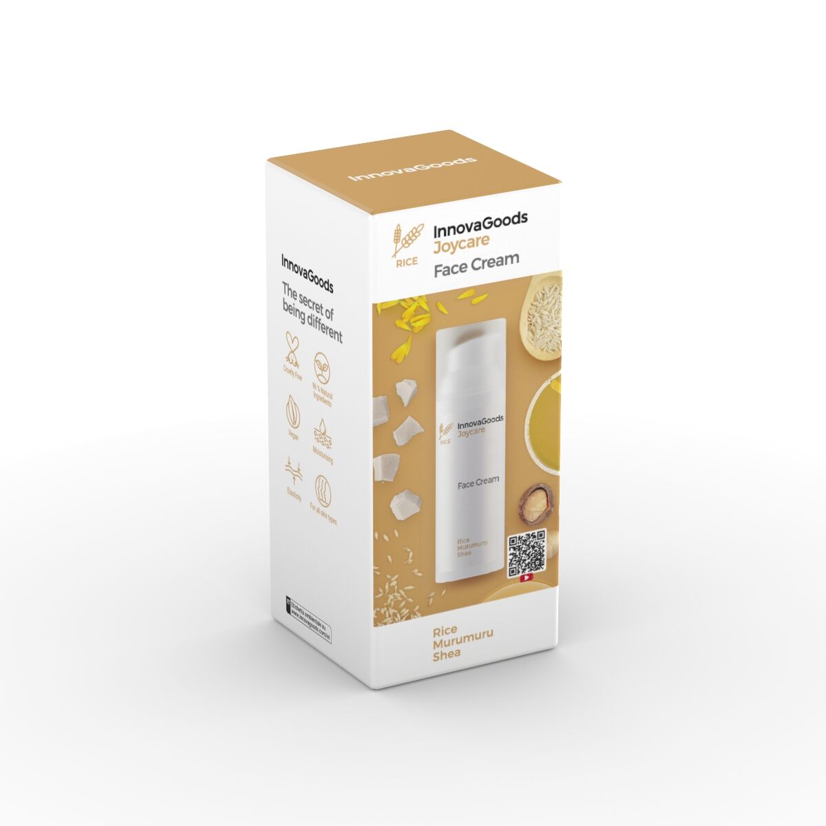 Kosteuttava kasvovoide riisiuutteella 50 ml, vegaaninen - kaikille ihotyypeille