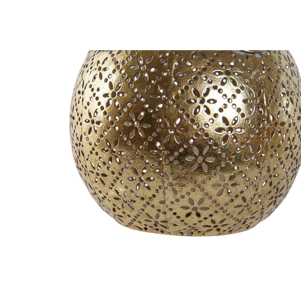 Kynttilänjalka kullattu metallia kristallia, kukkakuvio 13,5 x 13,5 x 11,5 cm