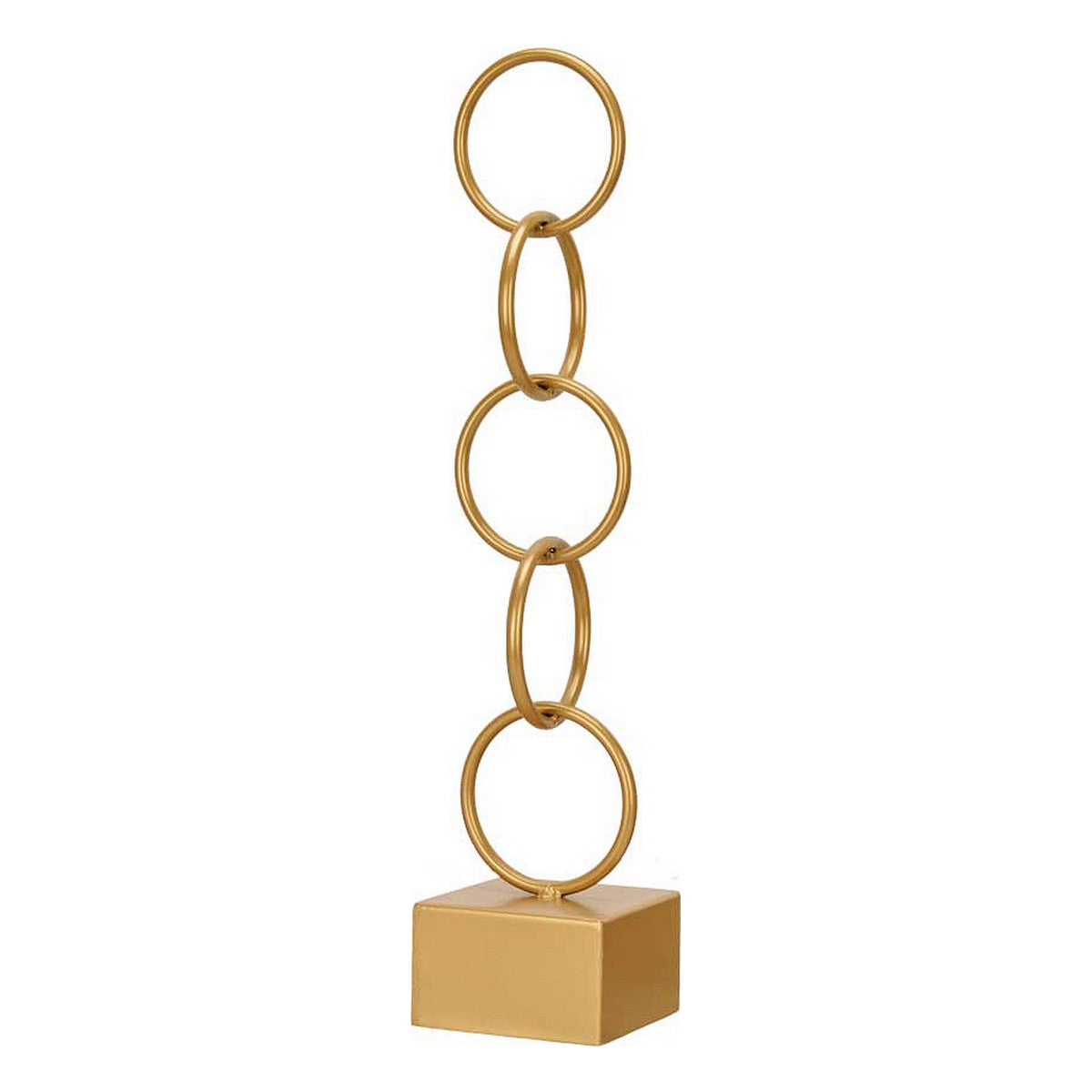 Kultainen koristehahmo renkaat, metallinen koriste 12,5 x 60,5 x 12,5 cm kotiin