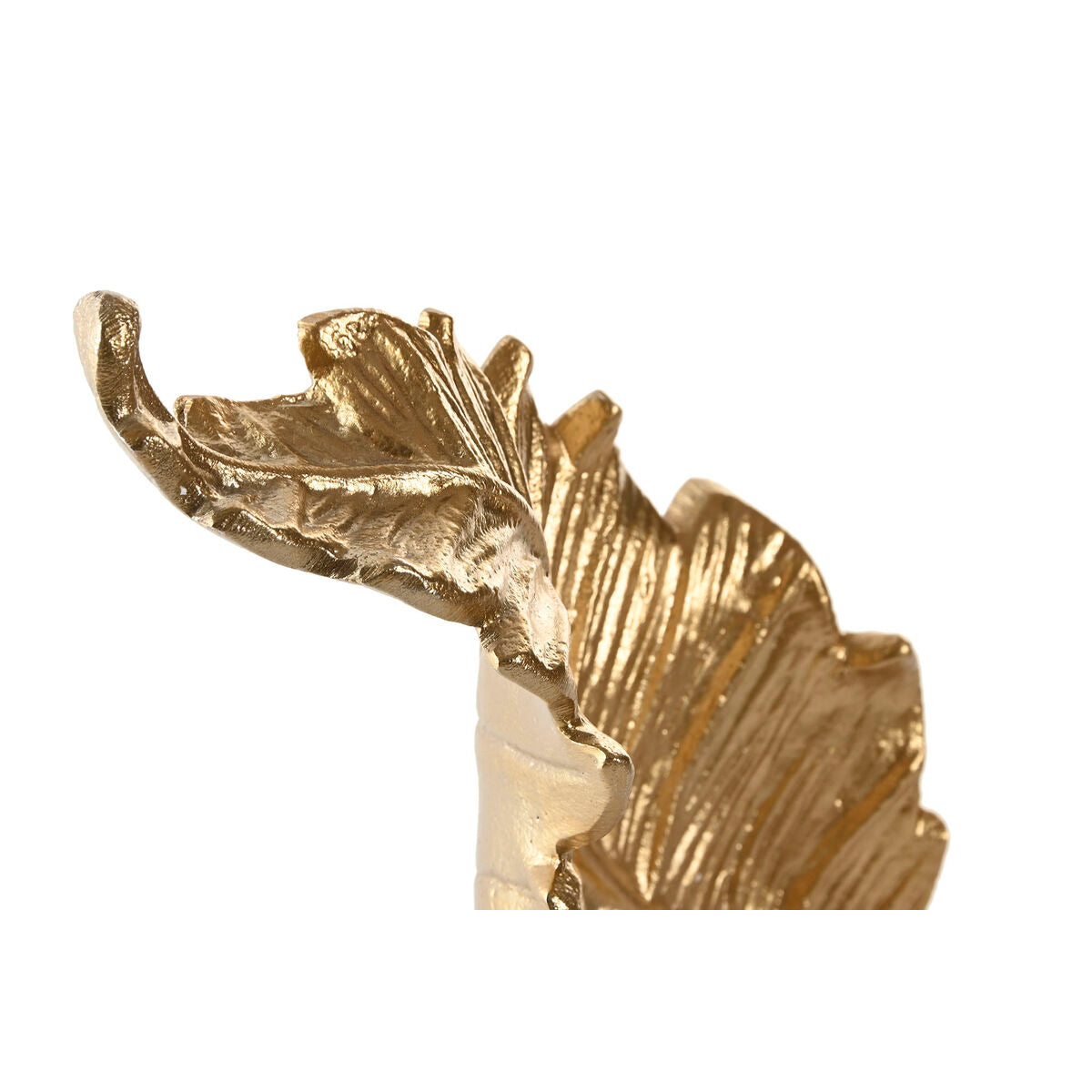 Koristelehti kultainen, valkoinen marmorijalusta 20 x 7 x 22 cm sisustukseen