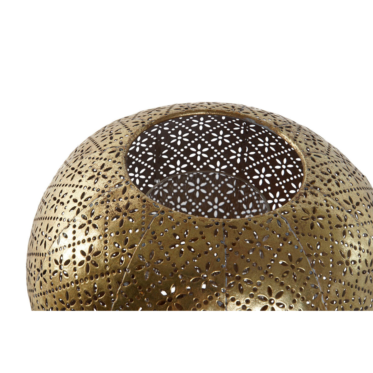 Kynttilänjalka kullattu metallia kristallikoriste jalustalla 24×24×20 cm