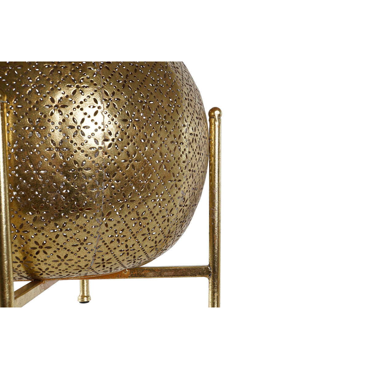 Kynttilänjalka kultainen metallikristalli 29 x 29 x 26,5 cm sisustukseen pöydälle