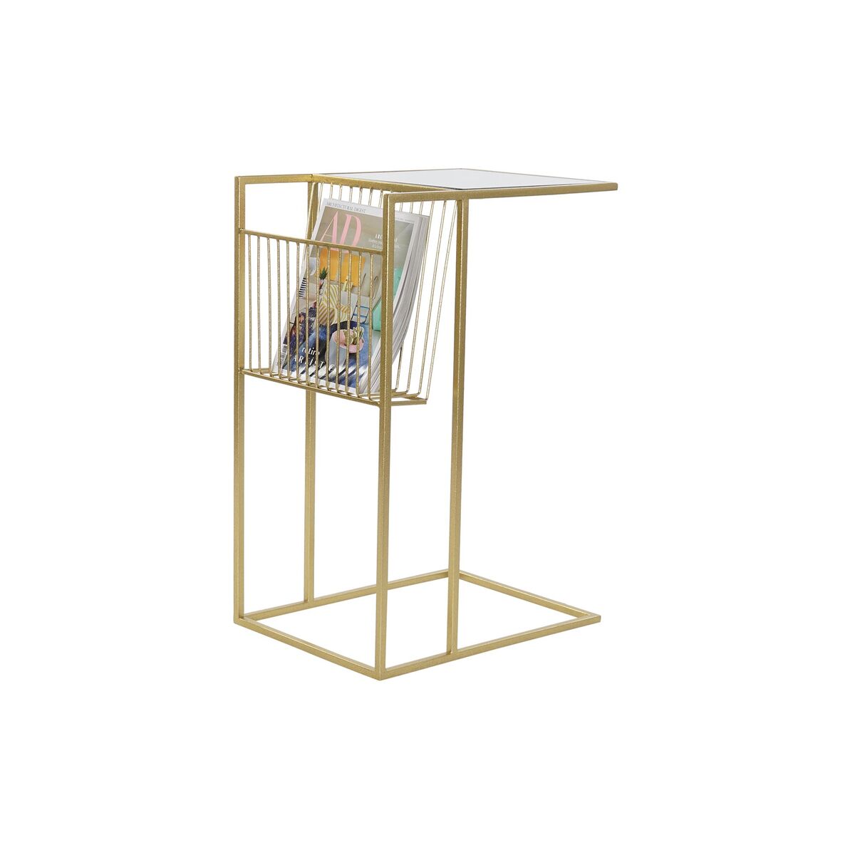 Lehtiteline kullattu peili, metallirunko 48 x 35 x 71 cm - tyylikäs olohuoneeseen