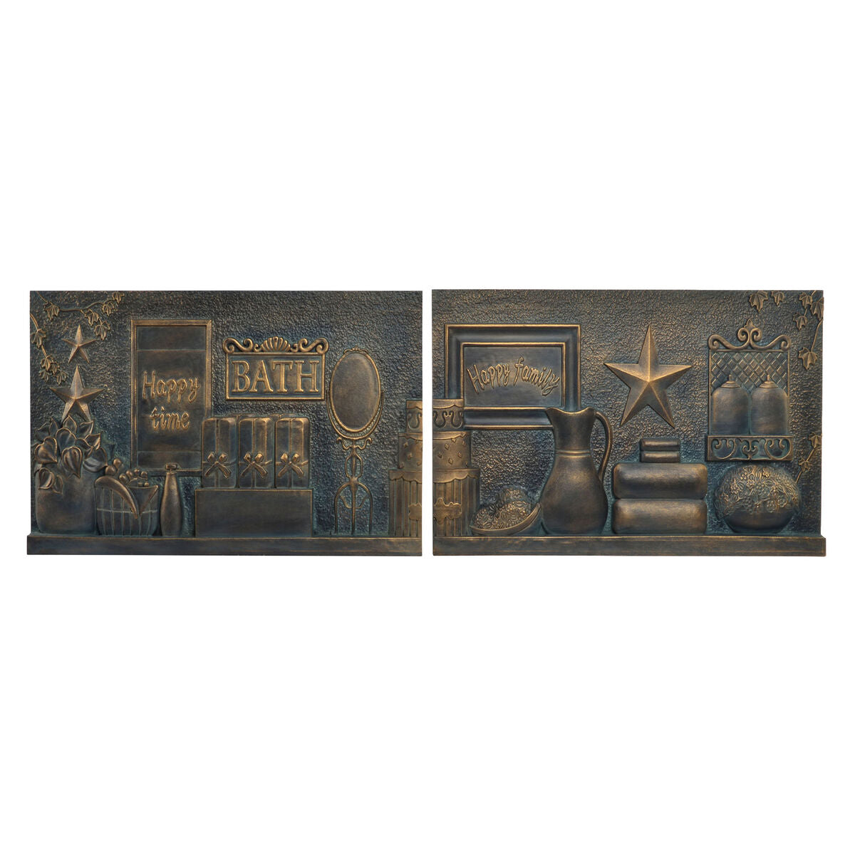 Seinäkoriste kuparinvärinen 60 x 40 cm, 2 kpl seinälle - MDF, perinteinen tyyli