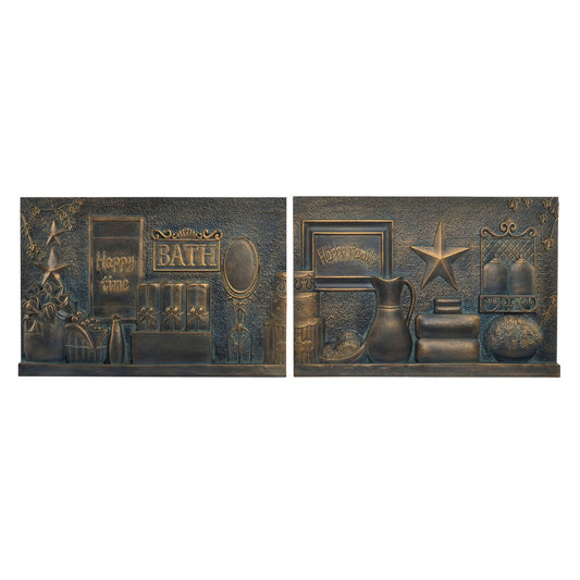 Seinäkoriste kuparinvärinen 60 x 40 cm, 2 kpl seinälle - MDF, perinteinen tyyli