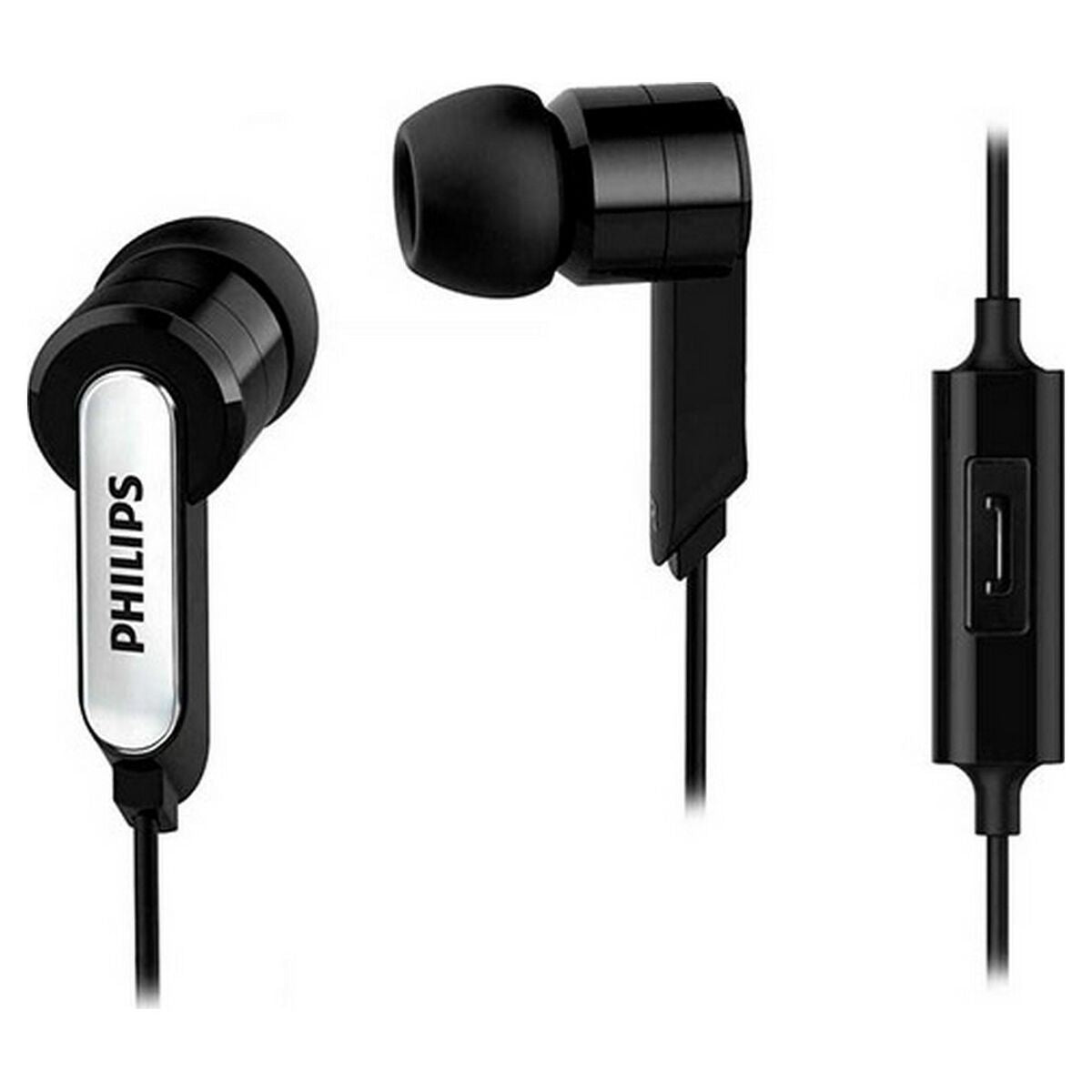 Kuulokkeet mikrofonilla in-ear, silikoniset mustat, kaukosäädin – Philips