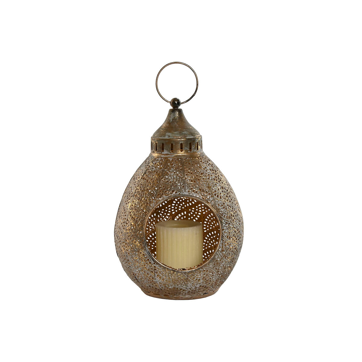 Kynttilälyhtysetti 3 kpl kultattu metallinen, arabialainen design 23×23×34 cm