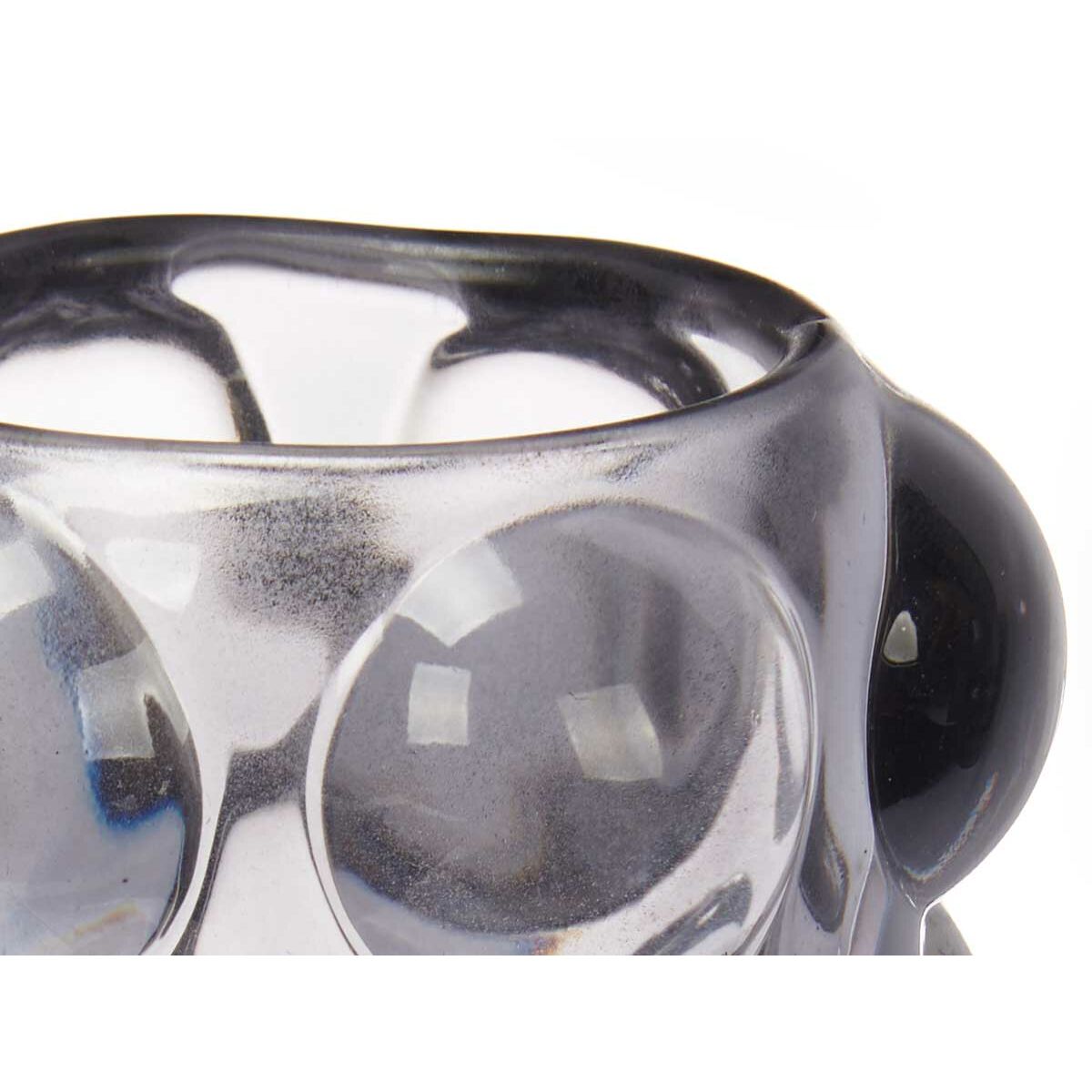 Kynttilänjalka harmaa kristalli 8,4 x 12,5 cm mikrohelmet, 12 kpl, tuikkukippo