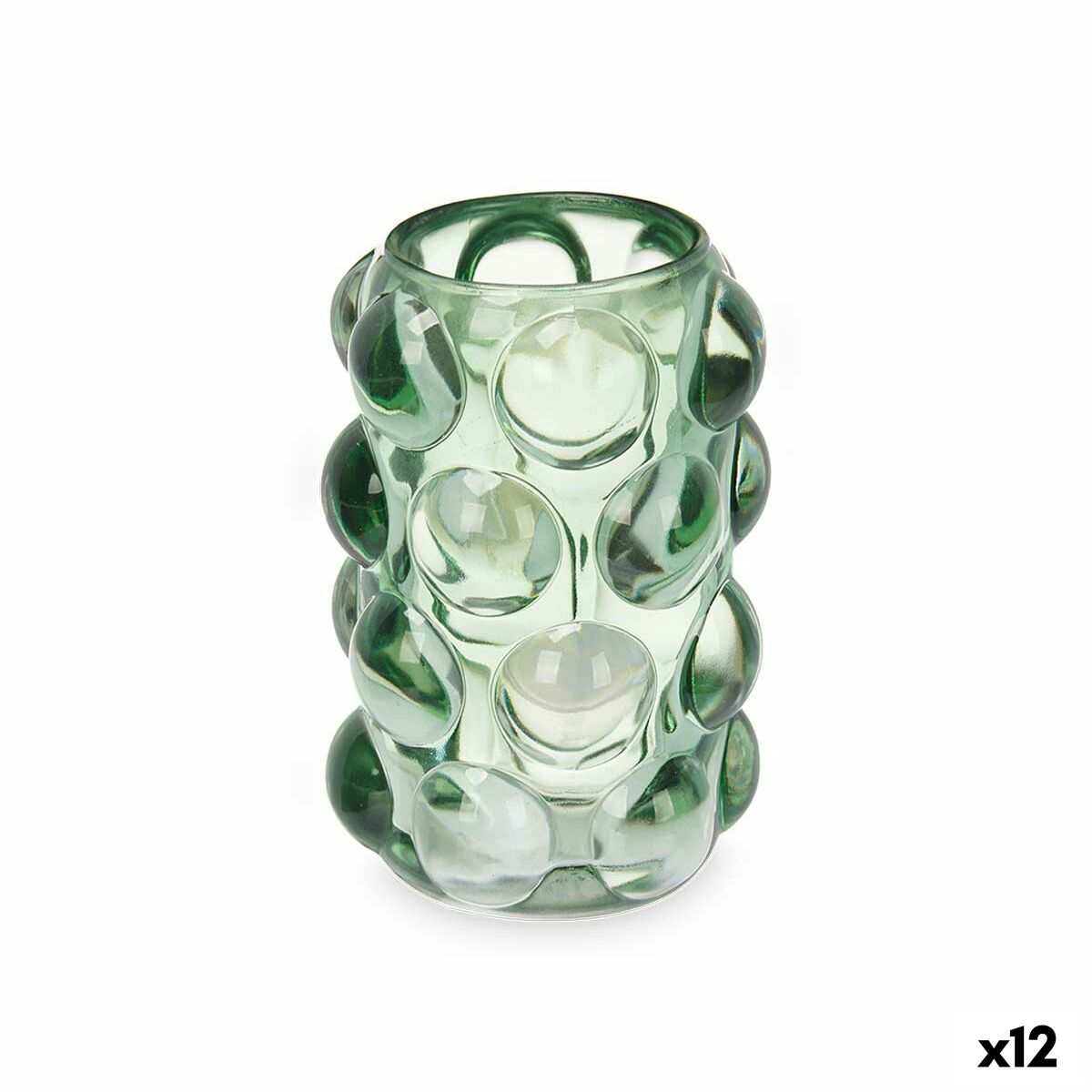 Kynttilänjalka vihreä kristalli mikrohelmet 12 kpl 8,4 x 12,5 x 8,4 cm