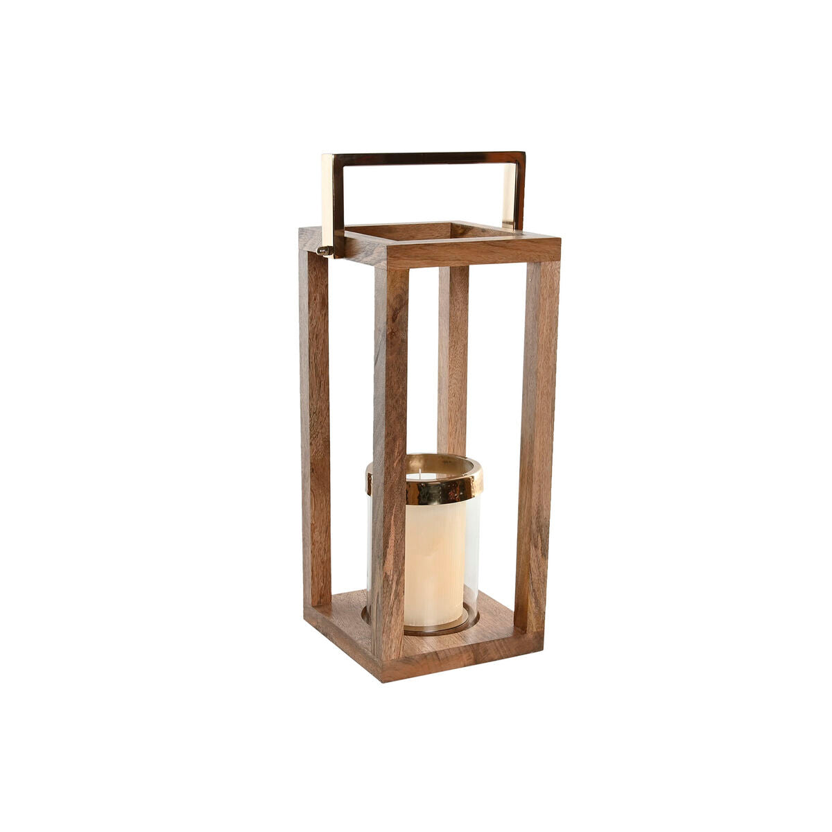 Kynttilänjalka mangopuu & teräs, ruskea vintage 25 x 25 x 54 cm, sisustukseen