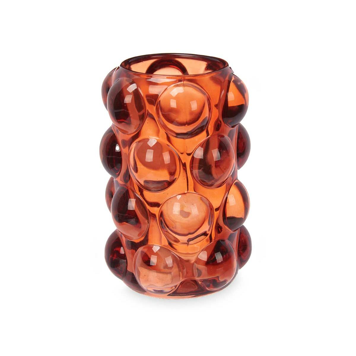 Kynttilänjalka oranssi kuplakuosi kristallilasi 8,4 x 12,5 x 8,4 cm 12 kpl