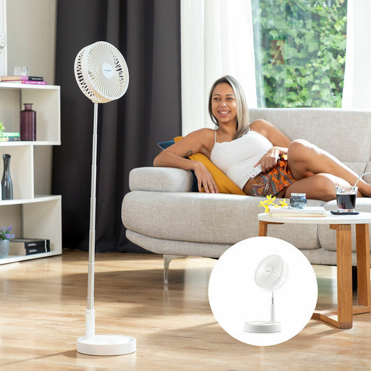 Ladattava taittuva tuuletin 7200 mAh hiljainen, jalallinen & pöytämalli kotiin
