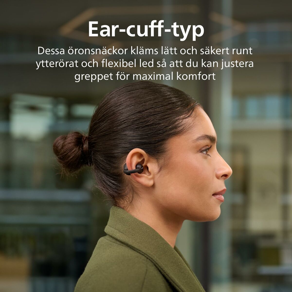 Langattomat Bluetooth-kuulokkeet TWS, mikrofonilla & USB-C, musta, IPX4, Philips