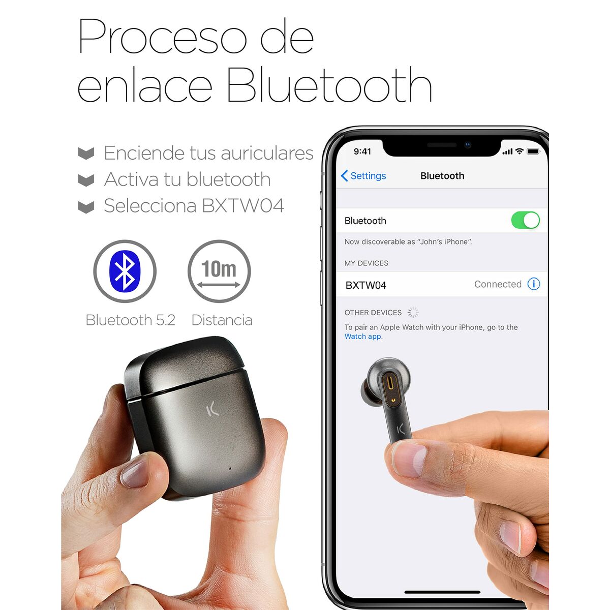 Bluetooth-kuulokkeet langattomat, Bluetooth 5.2, 20 h toisto, vaaleanpunaiset