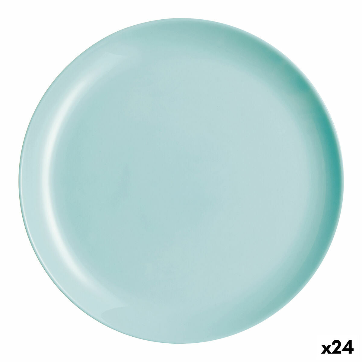 Lasilautanen 25 cm turkoosi, litteä ruokalautanen 24 kpl astiasetti Luminarc