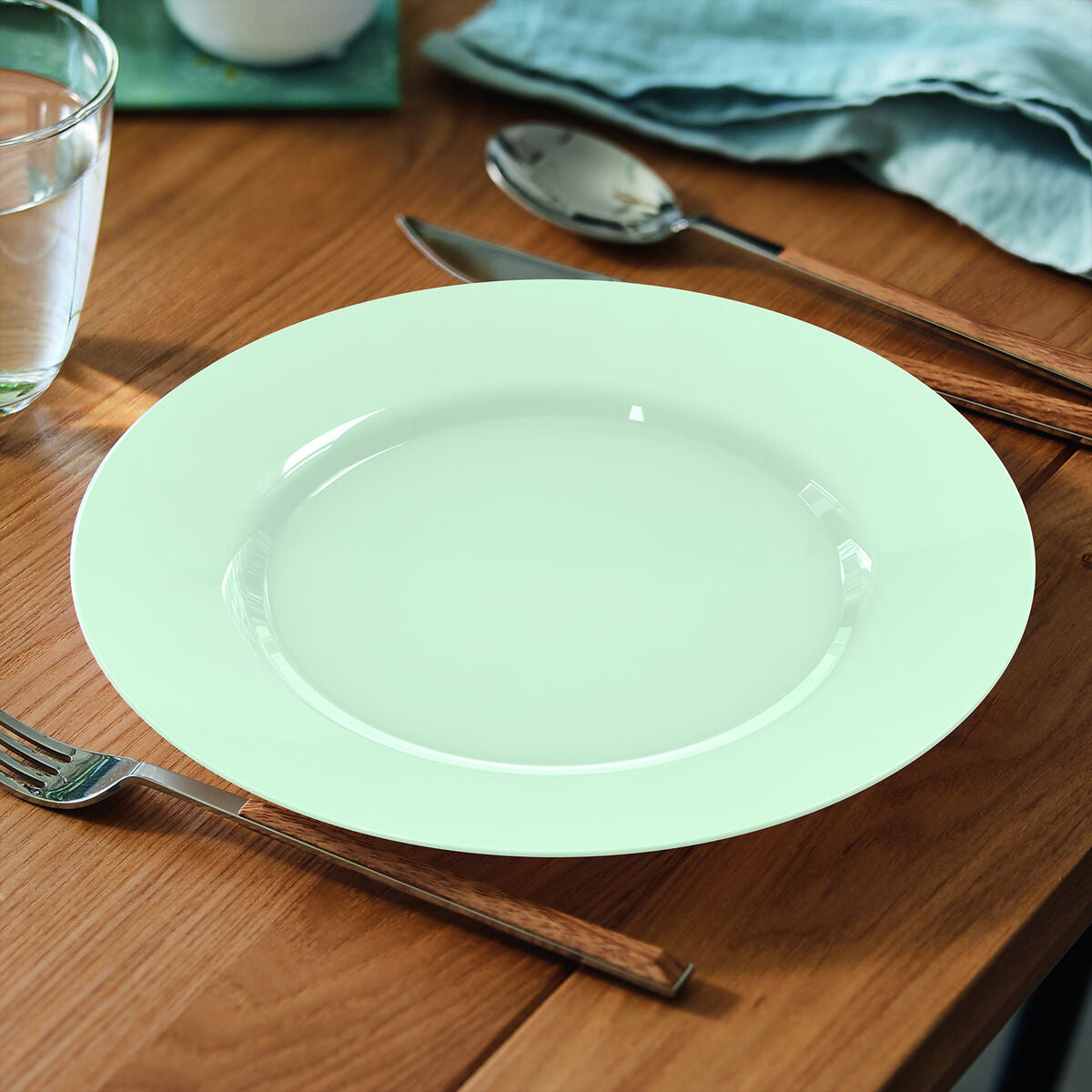 Lautaset 24 kpl litteä lasilautanen Ø 2,24 cm, vihreä, Plumi
