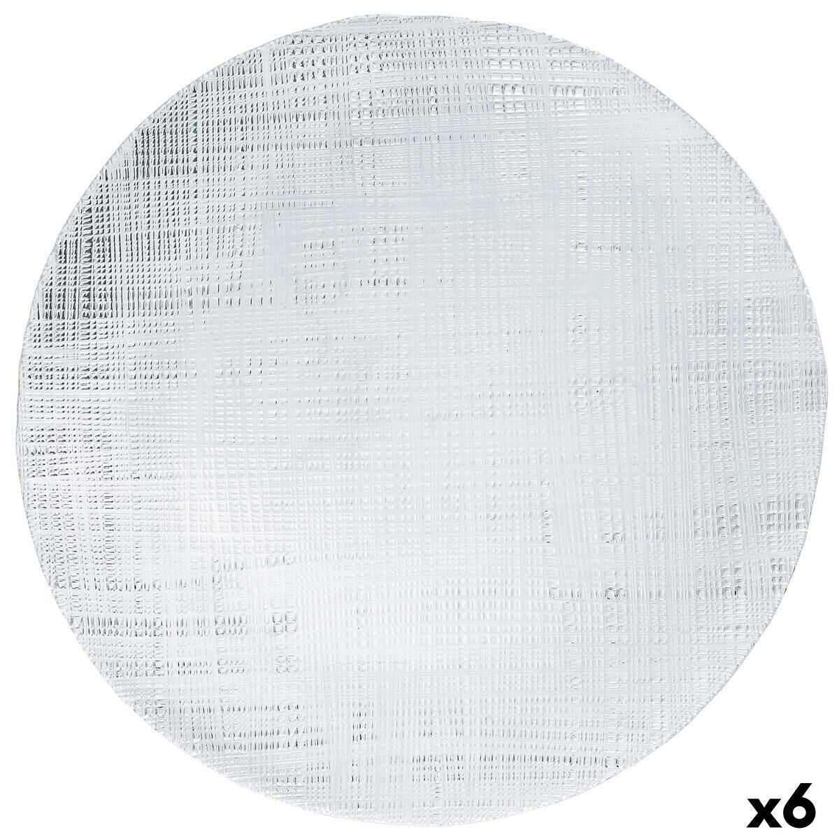 Aluslautanen lasia läpinäkyvä Ø 33 cm, kohokuvioitu, 6 kpl, tarjoiluun & juhliin