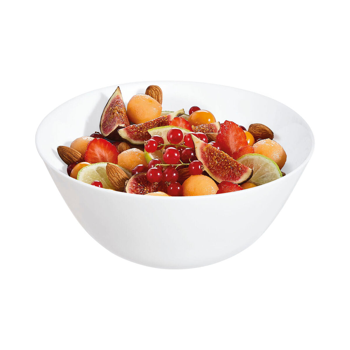 Lasinen salaattikulho 18 cm, valkoinen - mikroaaltokestävä & tiskikoneeseen