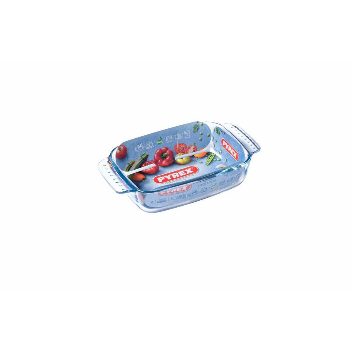 Lasinen uunivuoka 22 x 13 x 5 cm, suorakaide uuniin ja pakastimeen - Pyrex