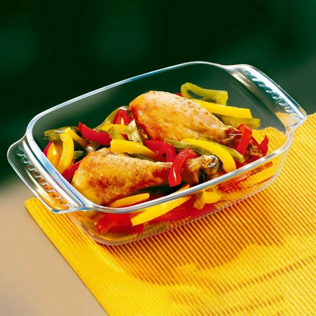 Lasinen uunivuoka 22 x 13 x 5 cm, suorakaide uuniin ja pakastimeen - Pyrex