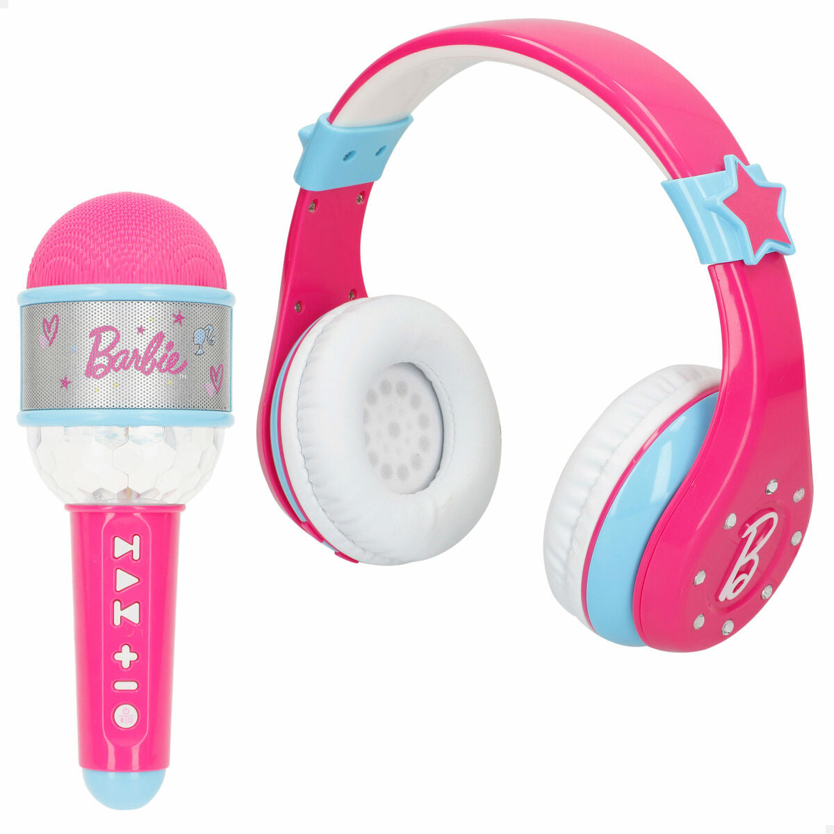 Lasten Bluetooth-kuulokkeet LED-valoilla & mikrofoni-kaiuttimella, Barbie