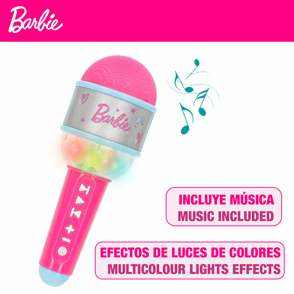 Lasten Bluetooth-kuulokkeet LED-valoilla & mikrofoni-kaiuttimella, Barbie