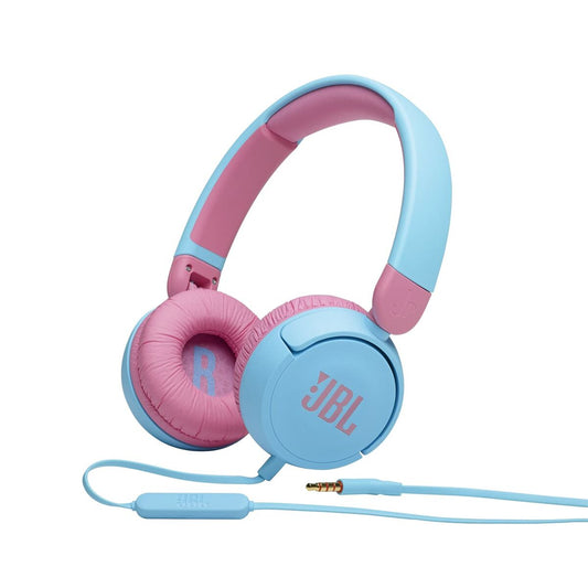 Lasten kuulokkeet 3,5 mm & Bluetooth, mikrofoni, taittuva, sininen - JBL