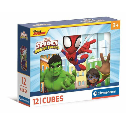 Lasten palapeli 12 palaa, Spidey kuutiopalapeli 3+ lapsille, opettava & värikäs
