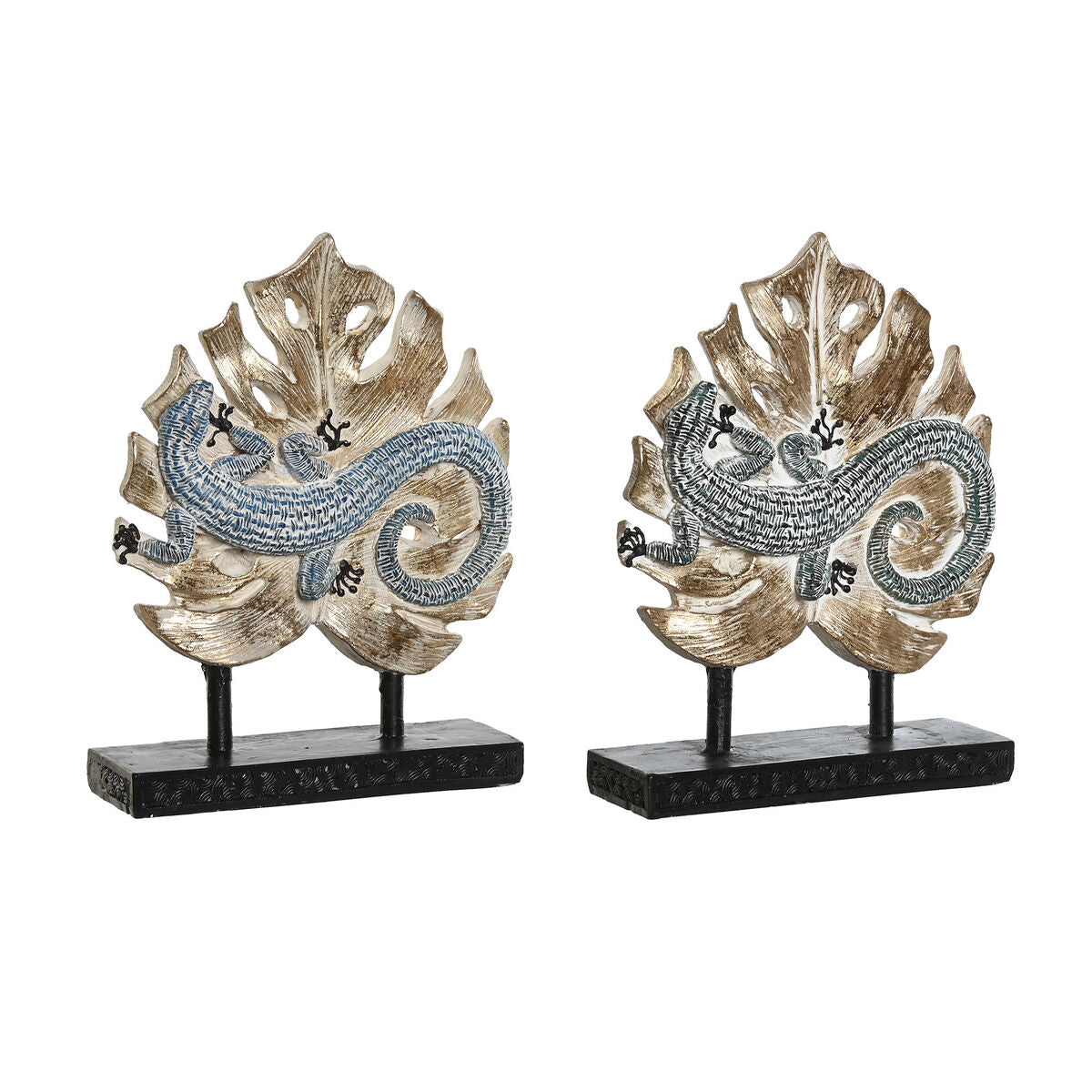 Koristehahmo lisko trooppinen, sininen & turkoosi 14,5 x 4 x 18,5 cm, 2 kpl