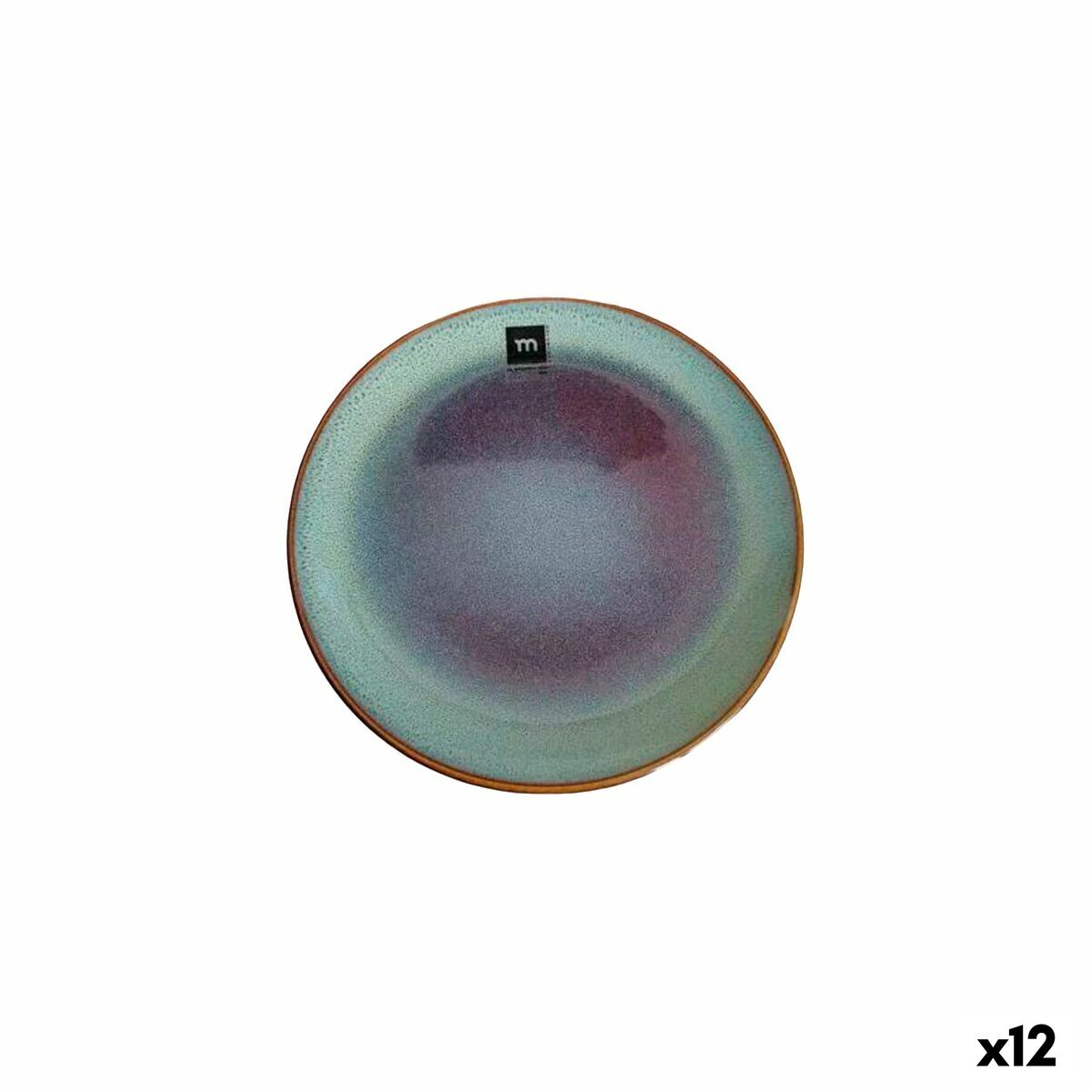 Litteä lautanen 12 kpl, turkoosi-harmaa liukuväri, La Mediterránea Melow