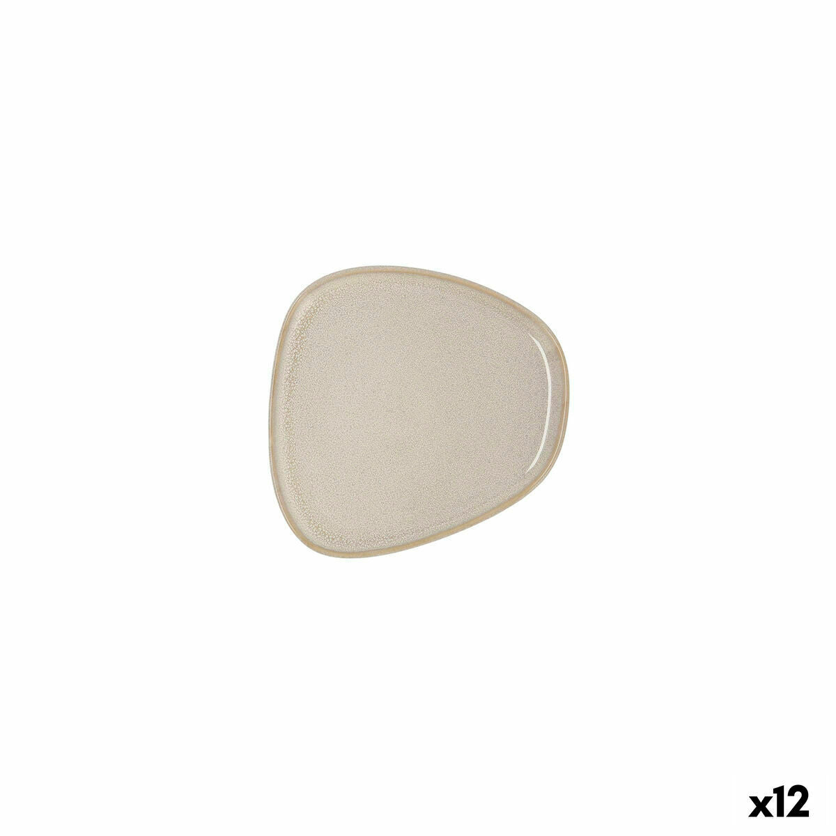 Litteä lautanen 14 x 13,6 cm, valkoinen keramiikka, kohokuvio, pakkaus 12 kpl