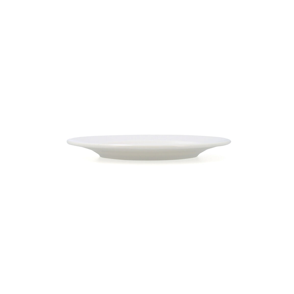 Litteä lautanen Ø 21 cm mikroaaltokestävä pinoitava, valkoinen keramiikka, 6 kpl