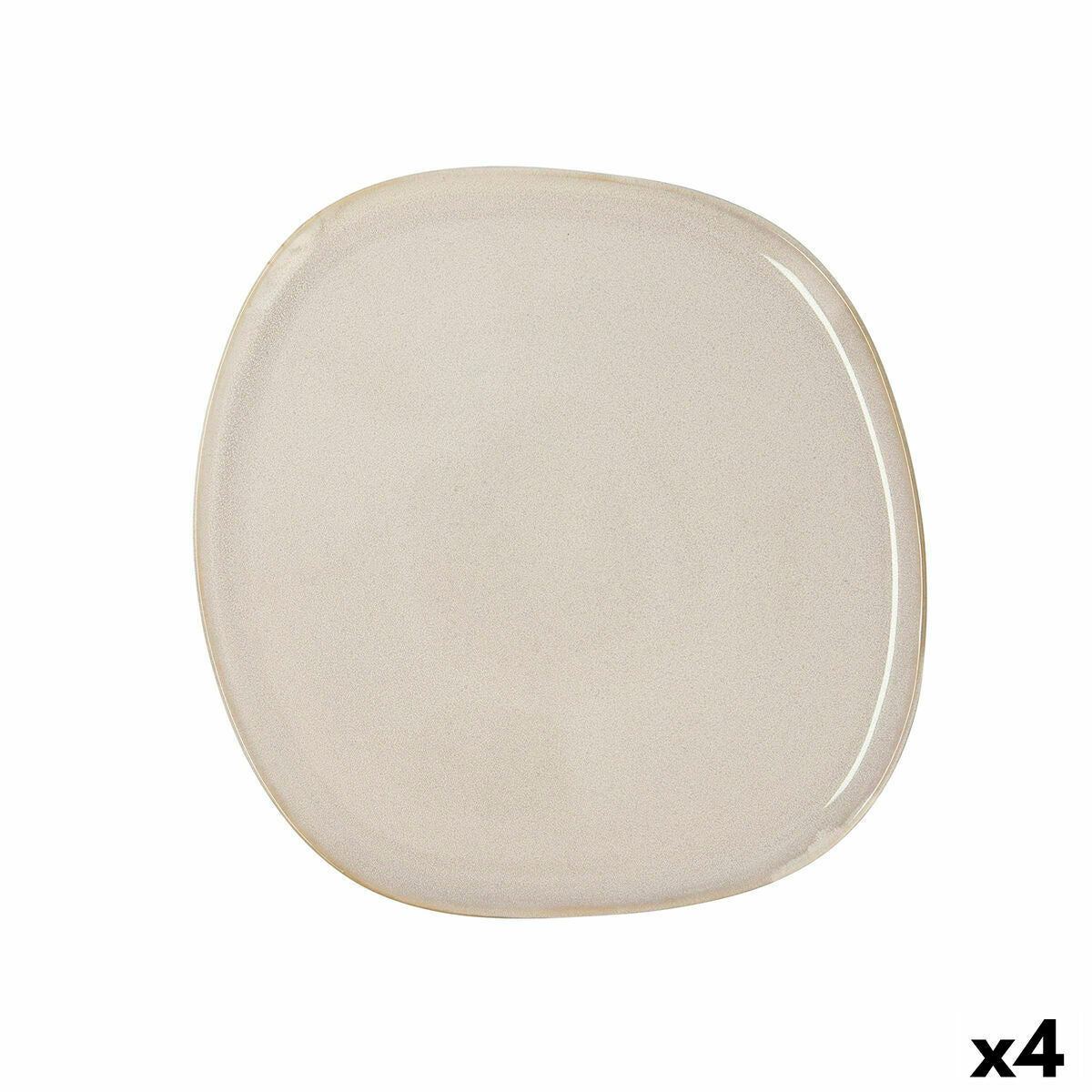 Litteä lautanen 26,5 cm keraaminen valkoinen, reliefillä - 4 kpl, ruokailuun