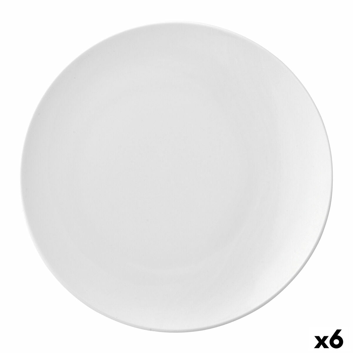 Lautanen 27 cm, keramiikka litteä coupe 6 kpl, valkoinen