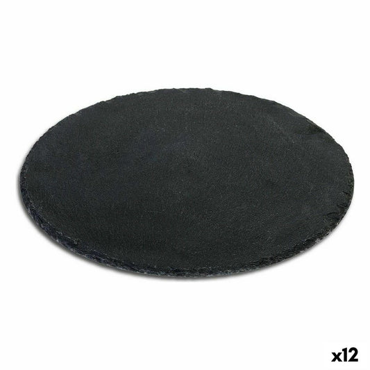 Liuskekivilautanen 25 cm, 6 mm paksu - 12 kpl pyöreä tarjoilulautanen
