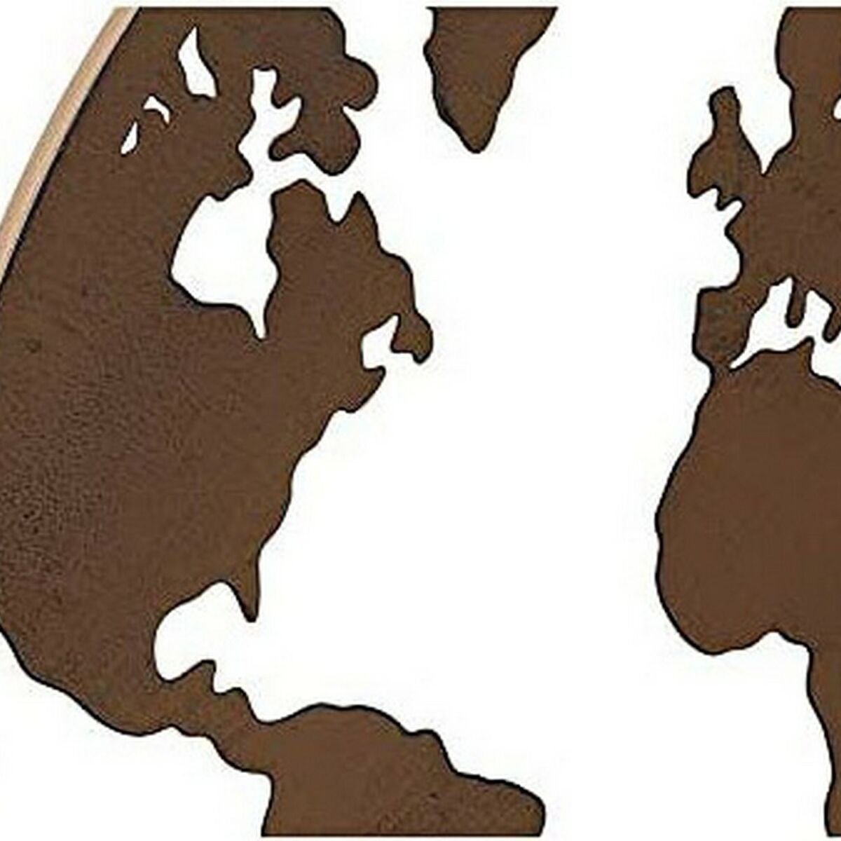 Maailmankartta seinäkoriste metallinen 40 cm, 3 kpl, musta kupari valkoinen
