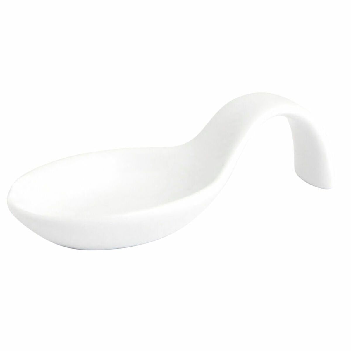 Maistelulusikat 12 kpl, keraamiset 10 x 5 cm, valkoinen, tiskikone- ja mikro