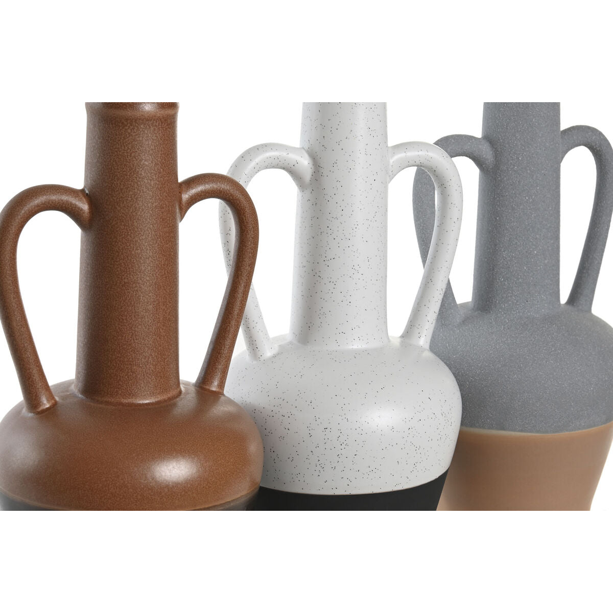 Maljakko posliini 30 cm, 3 kpl – valkoinen, harmaa & terrakotta, sisustukseen