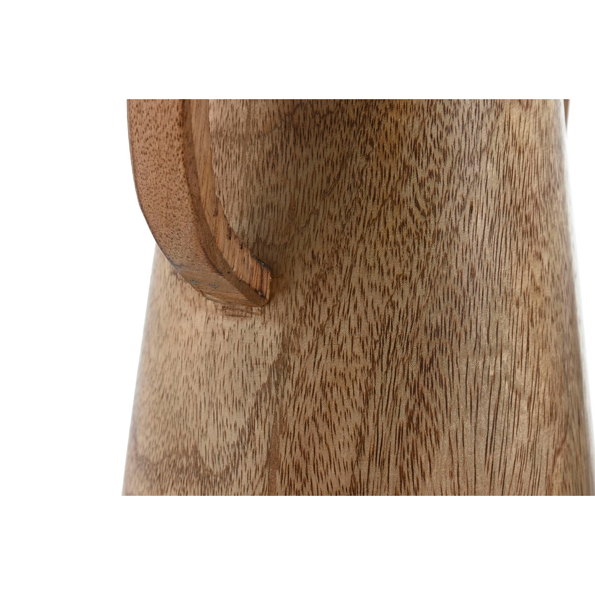 Mangopuinen maljakko kahvoilla, ruskea luonnonvärinen sisustusesine 23×16×12 cm