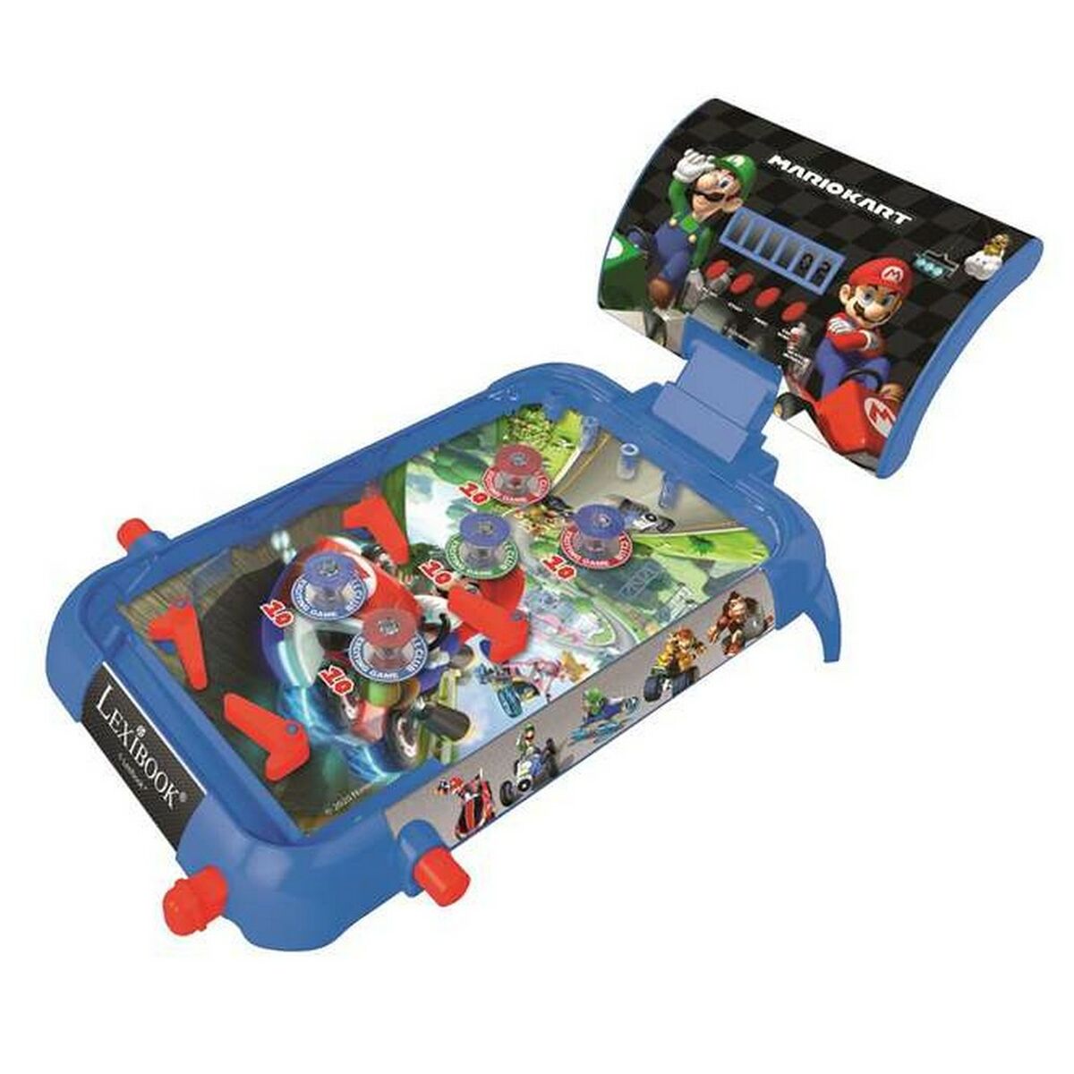 Mario kart flipperi sähköinen, valo & ääni, 5+ lasten pöytäflipperi Lexibook