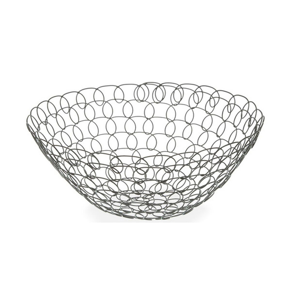 Hedelmäkulho metallinen, harmaa verkkomallinen 28 x 12 x 28 cm 1 L keittiöön