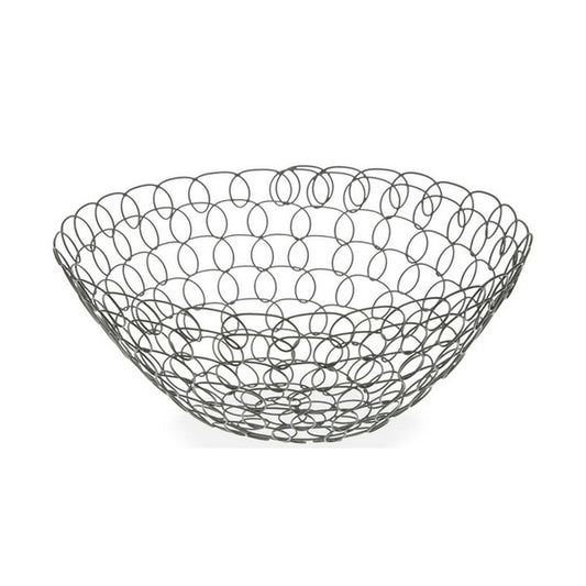 Hedelmäkulho metallinen, harmaa verkkomallinen 28 x 12 x 28 cm 1 L keittiöön