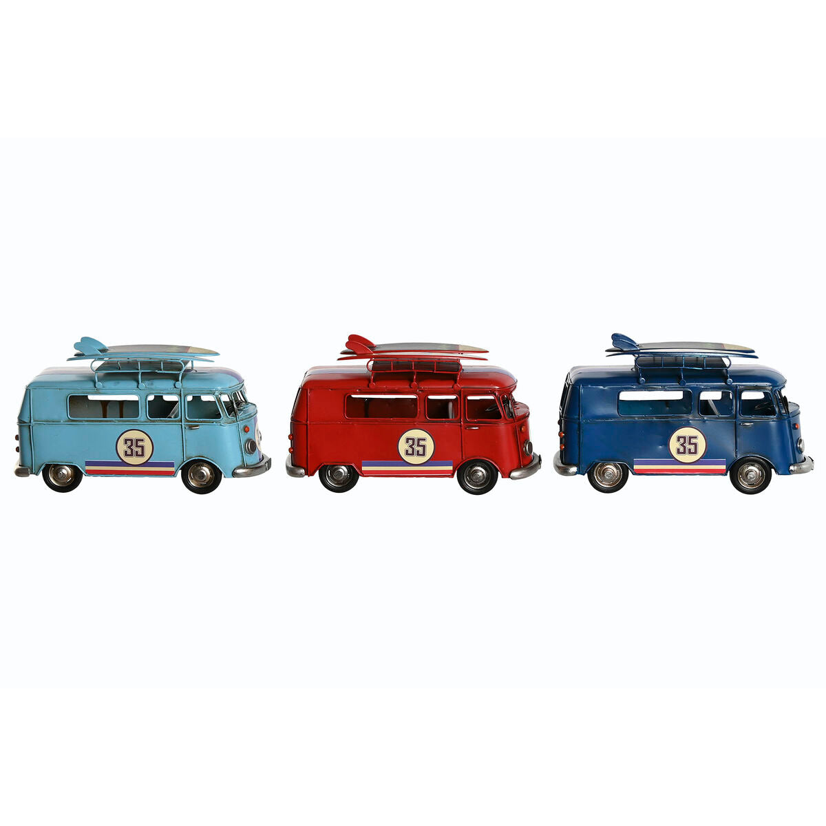 Metallinen koristeauto retro-tyylinen 3 kpl, 27 x 10 x 16 cm, 3-värinen setti