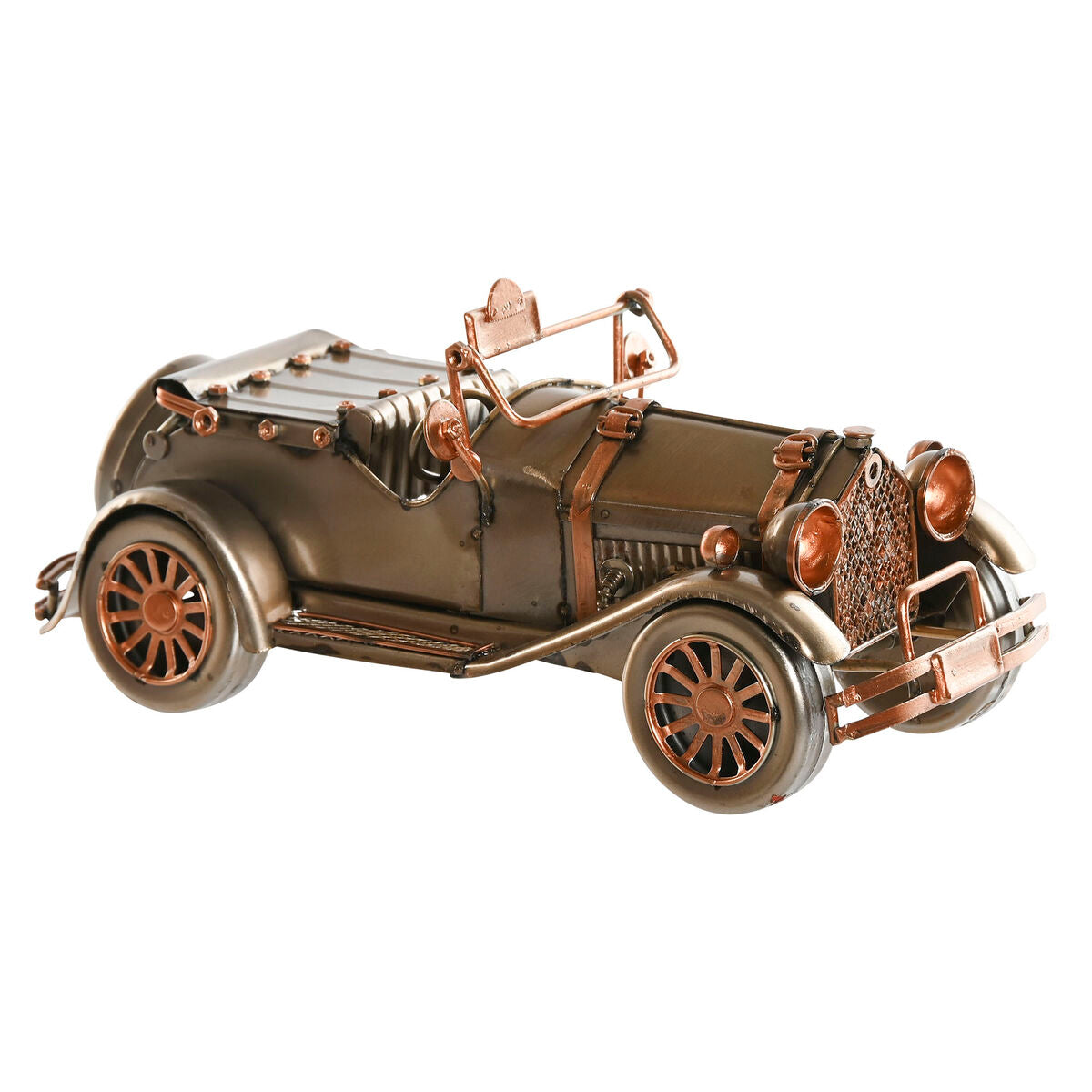 Koristeauto metallinen vintage, kullattu & hopeinen 21 x 9 x 10 cm pöydälle