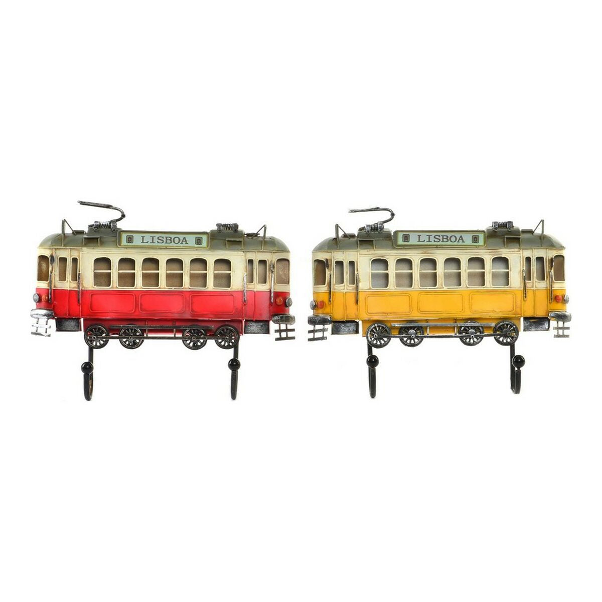Seinänaulakko vintage, metallinen 2 kpl - Lisboa raitiovaunu 31 x 23 x 5 cm