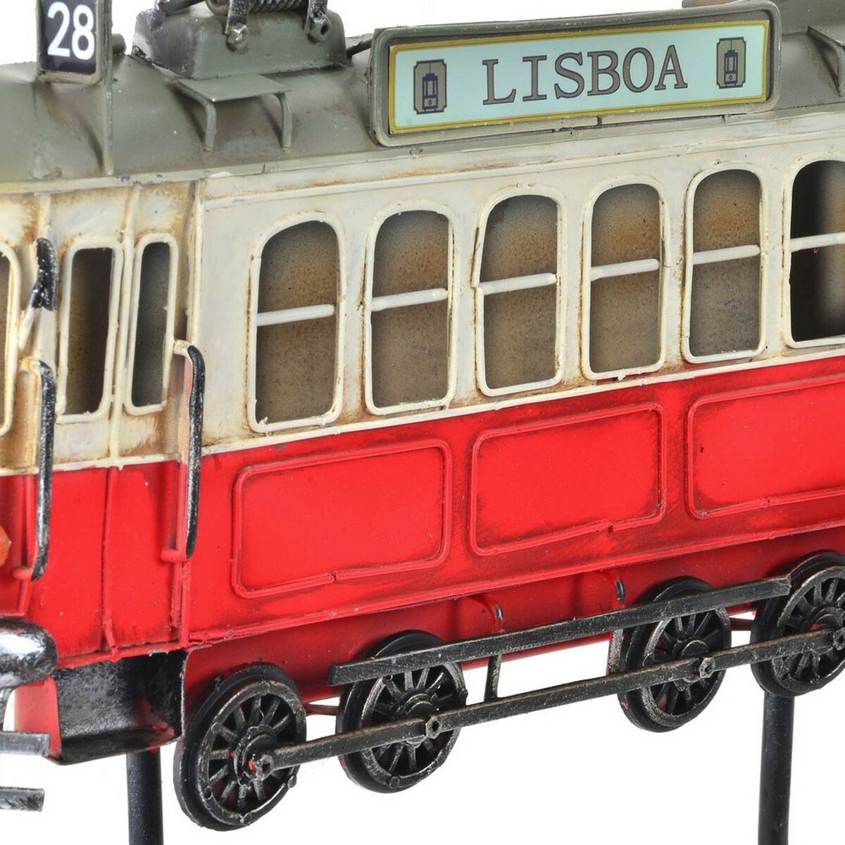 Seinänaulakko vintage, metallinen 2 kpl - Lisboa raitiovaunu 31 x 23 x 5 cm