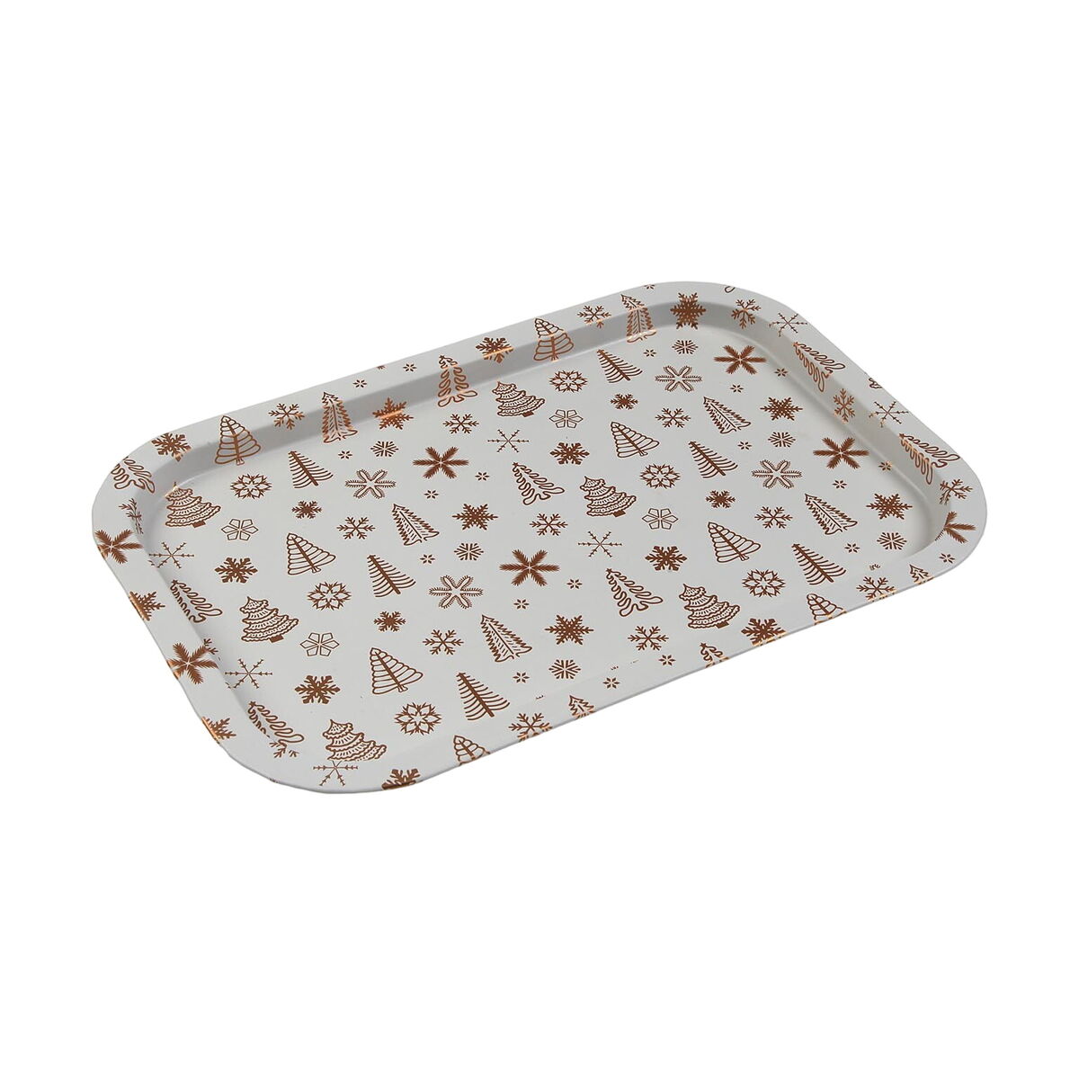 Metallitarjotin 32×34×1,5 cm, jouluinen kuosi – tarjoiluun & koristeeksi, juhlakauteen