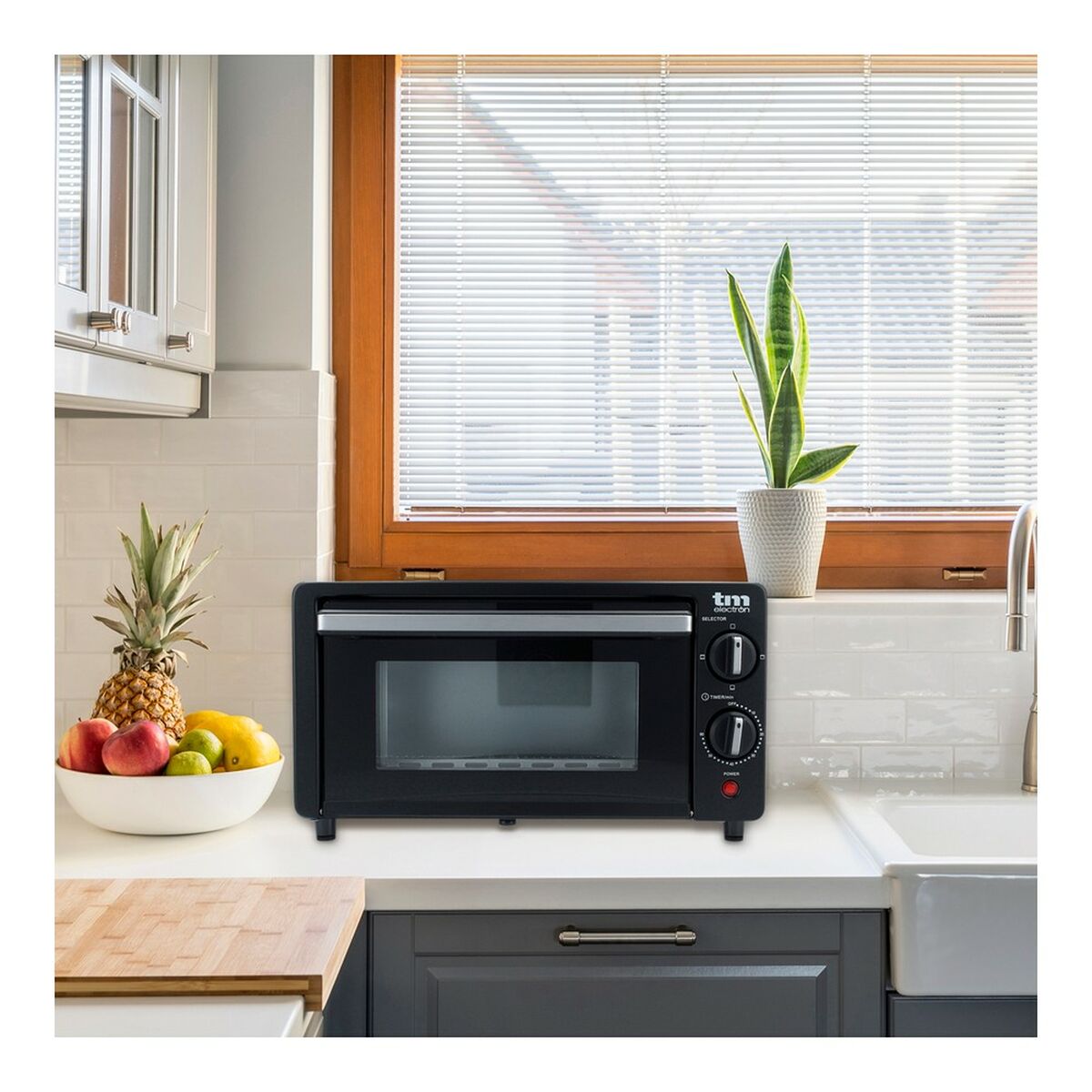 Mini sähköuuni 10 l, uuni & grilli - 400–800 W, 230 °C, musta keittiöön